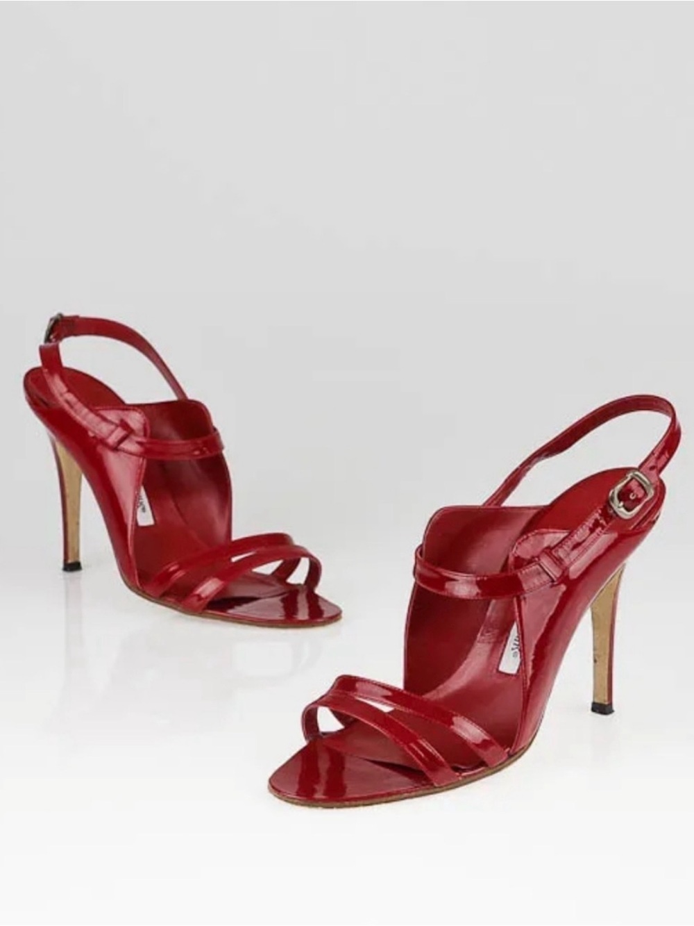 Red Patent Leather Manolo Blahnik Slingback Heels